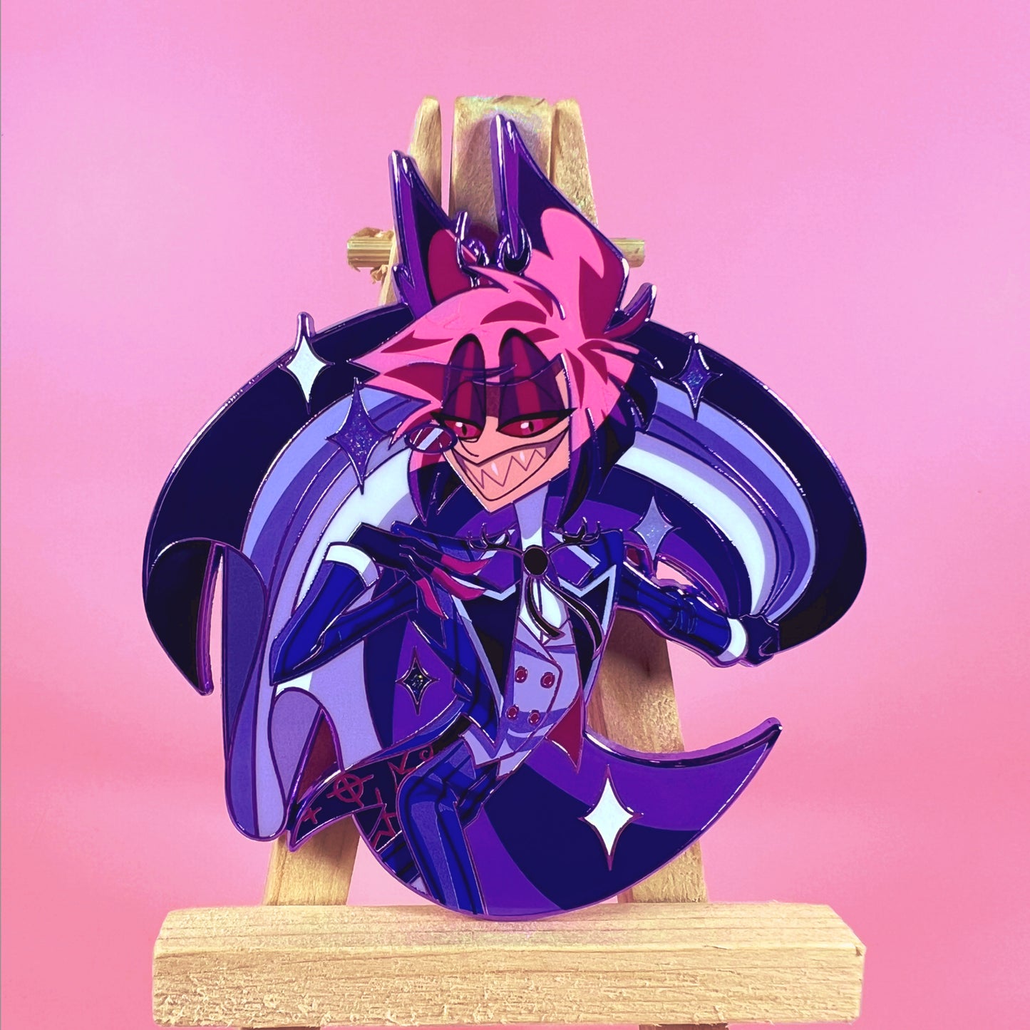 Hazbin Alastor and Lucifer Pride Enamel Pins