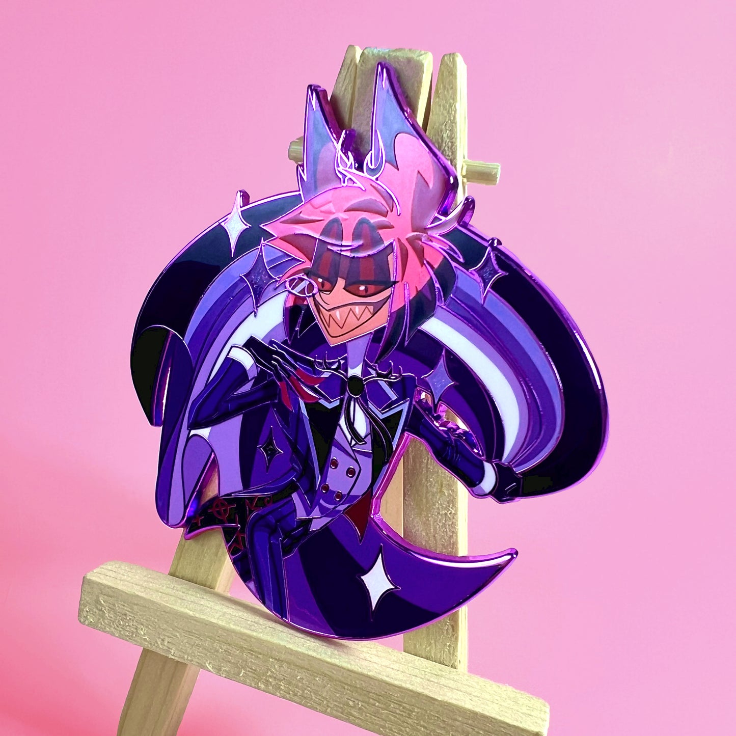 Hazbin Alastor and Lucifer Pride Enamel Pins