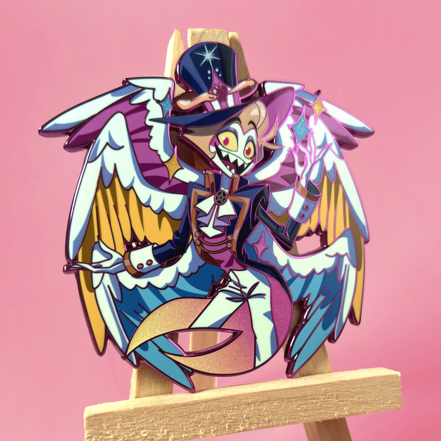 Hazbin Alastor and Lucifer Pride Enamel Pins